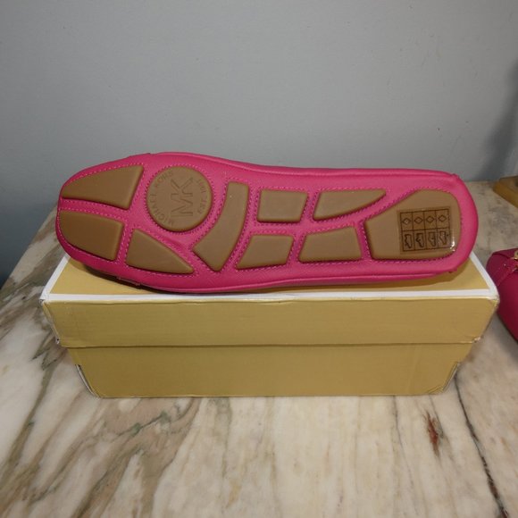 Michael Kors Women's Fulton Moccasin Carmine Pink Gold Logo 7 - Picture 10 of 14
